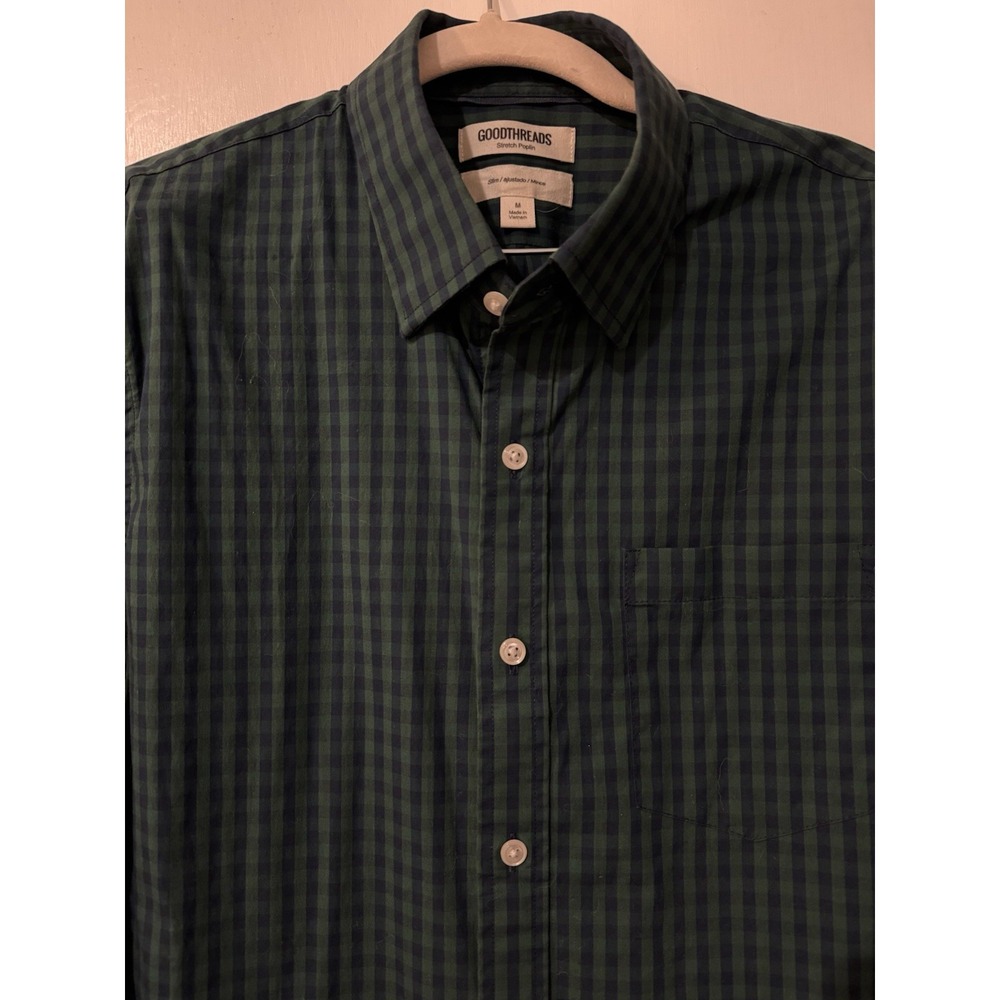 Goodthreads Slim Fit Button‎ Down Shirt  Mens Medium Plaid Long Sleeve Casual